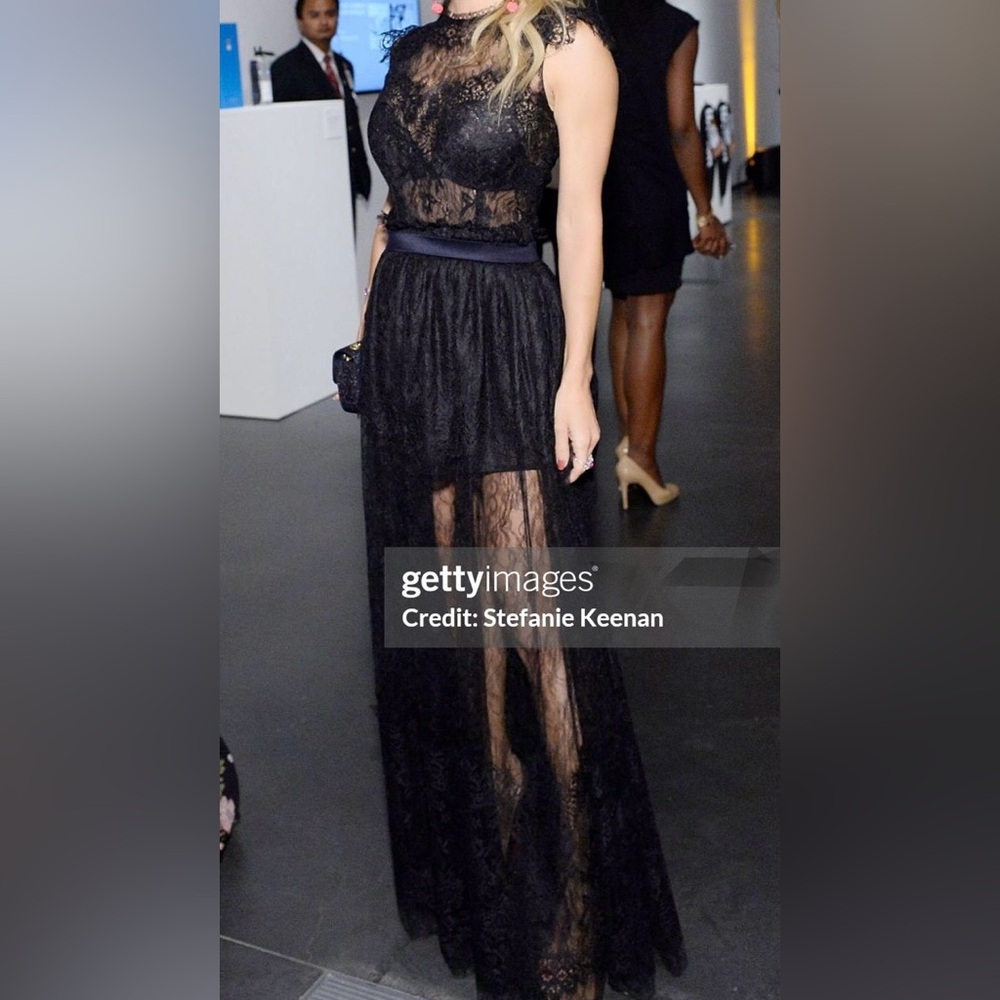 Beautiful Ana Maria Couture Elegant Black Lace Skirt